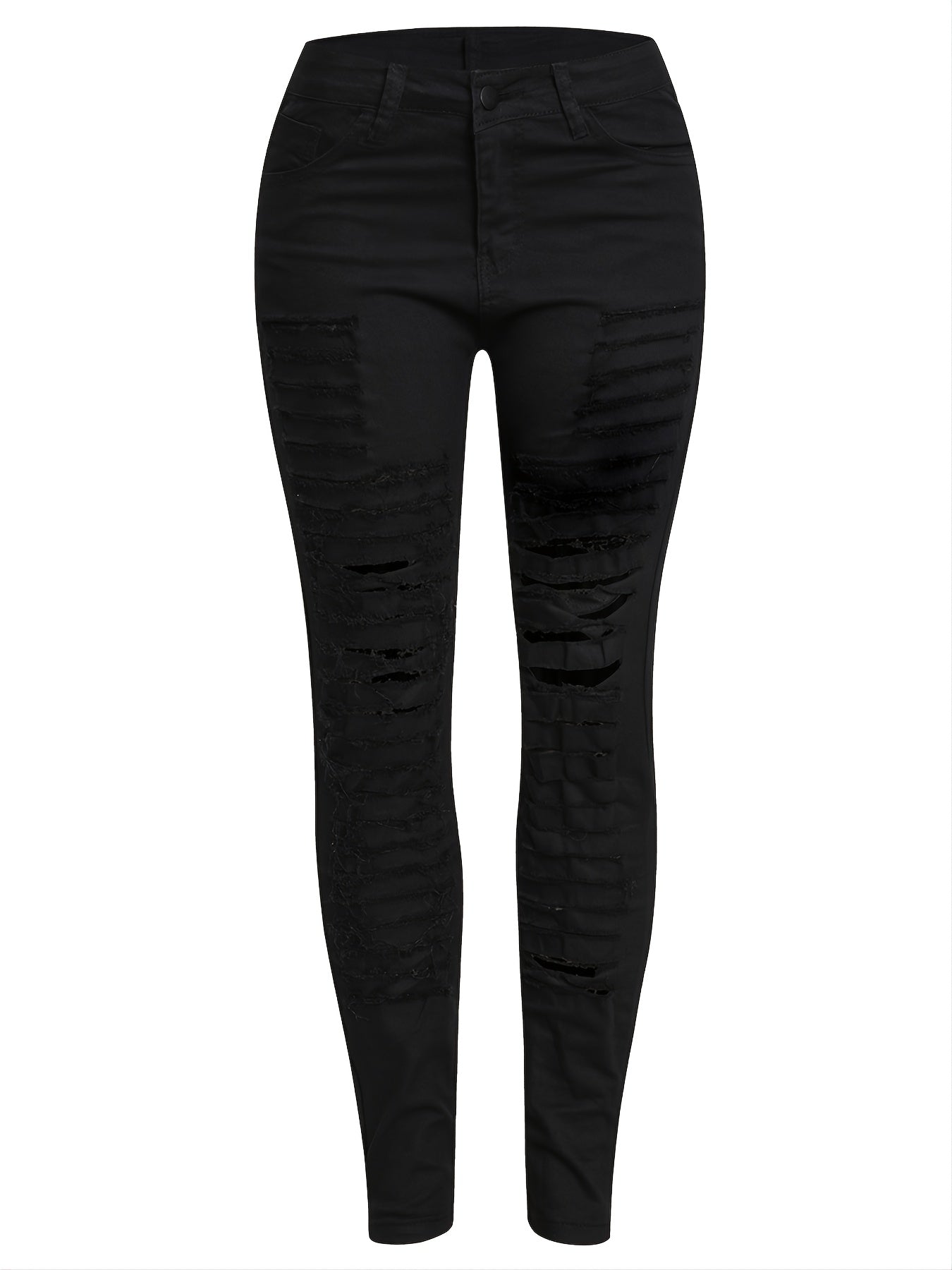 Ripped Mid Rise Skinny Jeans