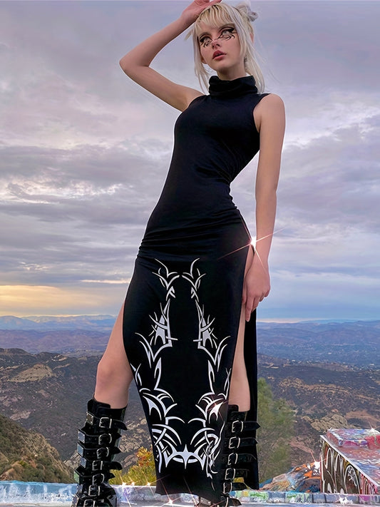 Split Thigh Goth Dress